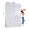 Guarda Roupa Casal 2 Portas 6 Gavetas com Espelho Atlanta - 6