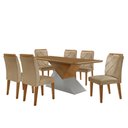 Ver imagem 2 de Mesa para Sala de Jantar Aster 180cm Mdf Tampo Laminado Canto Copo e 6 Cadeiras Melissa
