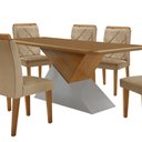 Ver imagem 7 de Mesa para Sala de Jantar Aster 180cm Mdf Tampo Laminado Canto Copo e 6 Cadeiras Melissa