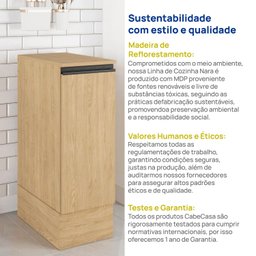 Balcão 1 Porta 30cm com Tampo Nara Cabecasa Madeiramadeira - 8