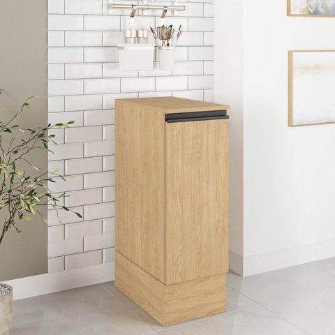 Balcão 1 Porta 30cm com Tampo Nara CabeCasa MadeiraOriginals Marrom/Avena