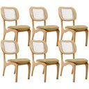 Ver imagem 1 de Kit 6 Cadeiras para Sala de Jantar Cozinha Estofada e Tela Mariah L02 Couríssimo Fendi - Lyam Decor