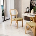 Ver imagem 2 de Kit 6 Cadeiras para Sala de Jantar Cozinha Estofada e Tela Mariah L02 Couríssimo Fendi - Lyam Decor
