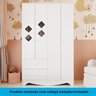Quarto de Bebê Cômoda Guarda Roupa com Janelas Losango e Berço Americano Cocada - 10