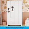 Quarto de Bebê Cômoda Guarda Roupa com Janelas Losango e Berço Americano Cocada - 9