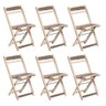Kit 6 Cadeiras Dobrável 100% Madeira Maciça Ypê Ideal para Áreas Externas e Internas Natural - 1