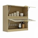 Ver imagem 3 de Armário Aéreo Cozinha 80 Cm 2 Portas com Vidro Nature/arenas - Tecno Mobili