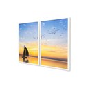 Ver imagem 3 de Quadro Veleiro Ao Pôr do Sol Duplo 50x70 2 Peças