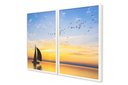 Ver imagem 3 de Quadro Veleiro Ao Pôr do Sol Duplo 50x70 2 Peças