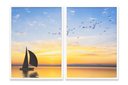 Ver imagem 2 de Quadro Veleiro Ao Pôr do Sol Duplo 50x70 2 Peças