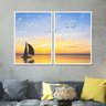 Quadro Veleiro Ao Pôr do Sol Duplo 50x70 2 Peças - 1