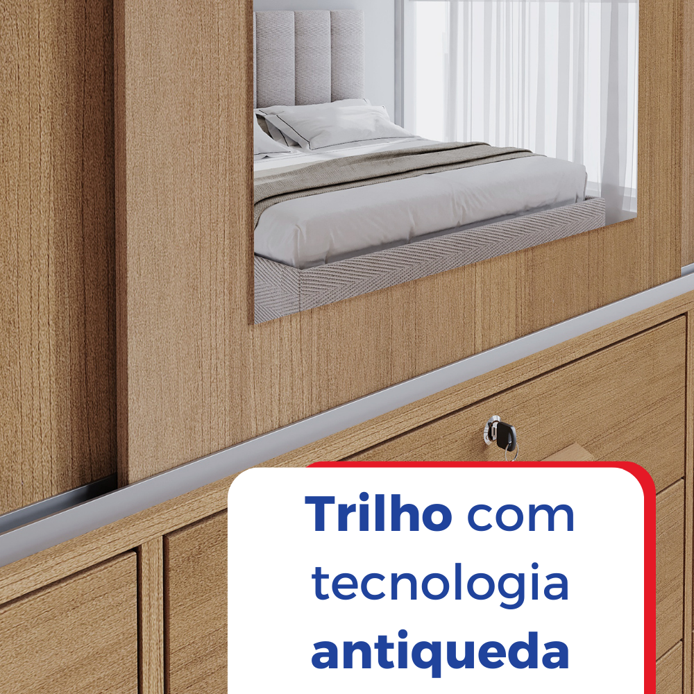 Guarda Roupa Casal 2 Portas 6 Gavetas com Espelho Atlanta - 7