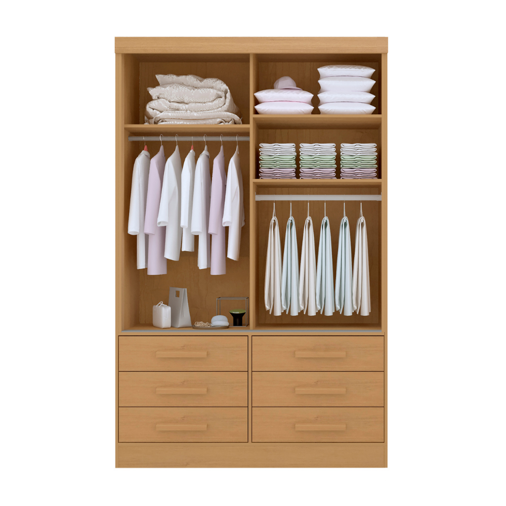 Guarda Roupa Casal 2 Portas 6 Gavetas com Espelho Atlanta - 4