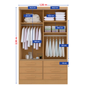 Ver imagem 5 de Guarda Roupa Casal 2 Portas 6 Gavetas com Espelho Atlanta