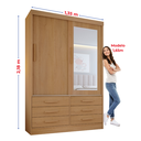 Ver imagem 6 de Guarda Roupa Casal 2 Portas 6 Gavetas com Espelho Atlanta