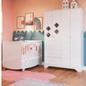 Quarto de Bebê Berço Americano e Guarda Roupa com Janelas Losango Cocada - 1