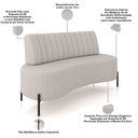 Ver imagem 4 de Sofá Chaise 2 Lugares Sala Living 135cm Pés Industrial Cayman K01 Linho Cru - Lyam Decor