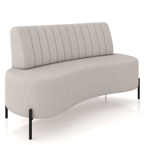 Sofá Chaise 2 Lugares Sala Living 135cm Pés Industrial Cayman K01 Linho Cru - Lyam Decor