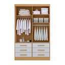 Ver imagem 4 de Guarda Roupa Casal MDF 2 Portas 6 Gavetas com Espelho Atlanta