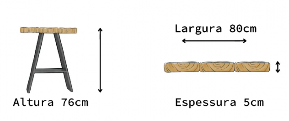 Mesa de Jantar Rústica | Estrutura a - 140cm - 12