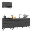 Ver imagem 1 de Armário de Cozinha Compacta 220cm Veneza Multimóveis V2074 Preto