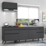 Armário de Cozinha Compacta 220cm Veneza Multimóveis V2074 Preto - 3