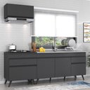 Ver imagem 3 de Armário de Cozinha Compacta 220cm Veneza Multimóveis V2074 Preto