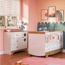 Ver imagem 1 de Quarto de Bebê Berço Americano e Cômoda com Janelas Losango Cocada
