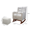 Ver imagem 3 de Poltrona de Amamentação com Balanço e Puff em Bouclé Bege Sophia