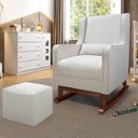 Ver imagem 1 de Poltrona Amamentação Sophia com Pé Canoa e Puff Reto 1 Almofada Bouclé