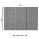 Ver imagem 2 de Armário Aéreo 120cm com 3 Portas Cinza Lux Madesa