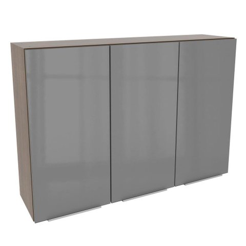 Armário Aéreo 120cm com 3 Portas Cinza Lux Madesa