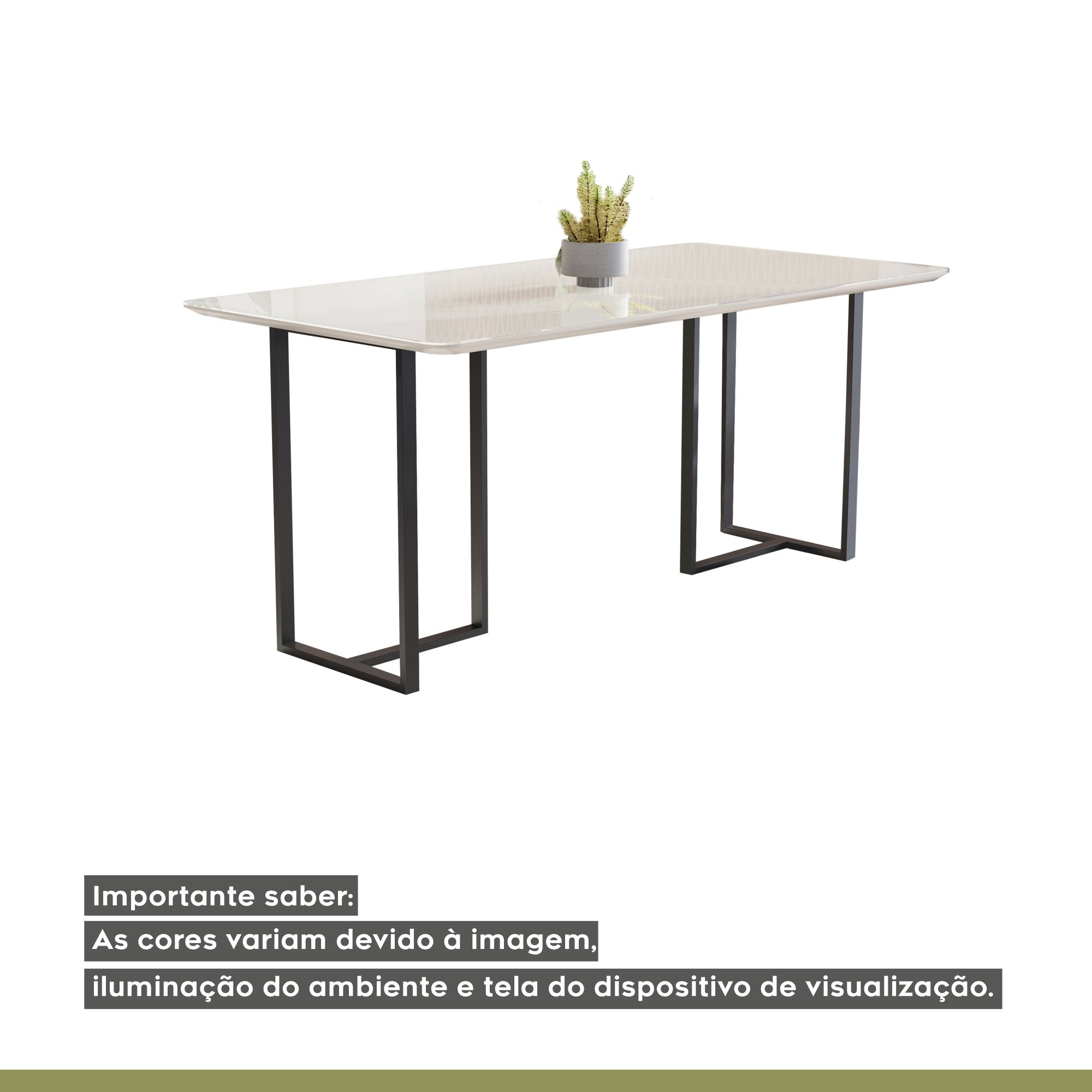 Mesa de Jantar 4 Lugares 135cm Tampo Vidro/MDF Atena - 8