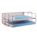 Ver imagem 3 de Kit Organizador Aramado, 7 Peças, Porta Lápis, Bandeja, Lixeira, Rose Gold, Gv Office