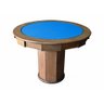 Mesa de Carteado com Gavetas e Porta Copos Vintage - 1,09x0,80 - com Xadrez - Azul Royal - 1