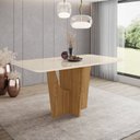 Ver imagem 1 de Mesa de Jantar 160x90cm Tampo Vidro/MDF Canto Arredondado Vértice