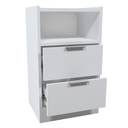 Ver imagem 3 de Kit Mesa de Cabeceira Voxa Móveis Mdf 60x30cm 2 Uni. Branco com Fundo Puxador Prata