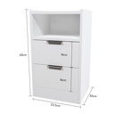 Ver imagem 4 de Kit Mesa de Cabeceira Voxa Móveis Mdf 60x30cm 2 Uni. Branco com Fundo Puxador Prata