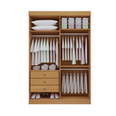 Ver imagem 3 de Guarda Roupa Colibri 4 Portas Mdf Castanho com Off White