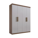 Ver imagem 1 de Guarda Roupa Colibri 4 Portas Mdf Castanho com Off White