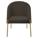 Ver imagem 2 de Banqueta Poltrona Lua Pé Metal Bouclê Ideal para Sala Penteadeira ou Salão:marrom