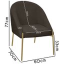 Ver imagem 4 de Banqueta Poltrona Lua Pé Metal Bouclê Ideal para Sala Penteadeira ou Salão:marrom