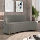 Ver imagem 2 de Sofá 3 Lugares Orgânico 180cm Pé Dourado Morgan Suede D03 - D’Rossi