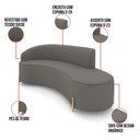 Ver imagem 3 de Sofá 4 Lugares Orgânico 220cm Pé Dourado Morgan Suede D03 - D’Rossi