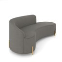 Ver imagem 6 de Sofá 4 Lugares Orgânico 220cm Pé Dourado Morgan Suede D03 - D’Rossi