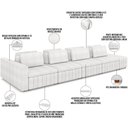 Ver imagem 4 de Sofá Ilha com Puff para Sala Living 505cm Amber M03 Bouclê Branco - Lyam Decor