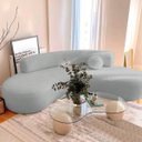 Ver imagem 2 de Sofá Curvo 2 Lugares Amsterdã 160cm Bouclé - Adj Decor Cinza