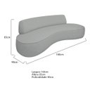 Ver imagem 3 de Sofá Curvo 2 Lugares Amsterdã 160cm Bouclé - Adj Decor Cinza