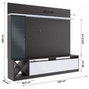 Ver imagem 3 de Estante para TV Até 50 Polegadas 3 Portas Preto/Branco - Pnr Móveis