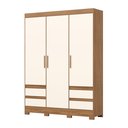 Ver imagem 2 de Guarda Roupa Casal 3 Portas 4 Gavetas Lema Bege/Nature/Off White